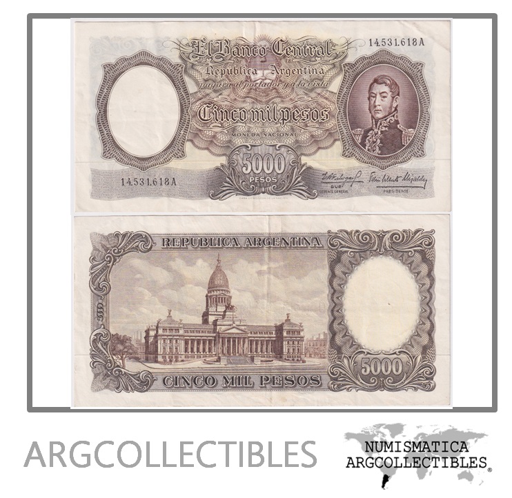 Argentina Billete 5.000 Pesos 1964 P-280/BOT-2174 VF+ Serie A