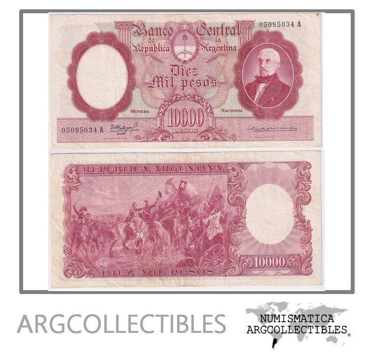 Argentina Billete 10.000 Pesos 1962 P-281a/BOT-2187 VF+ Serie A