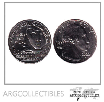 USA Moneda 1/4 Dolar 2022 D Niquel Anna Mayo Wong UNC
