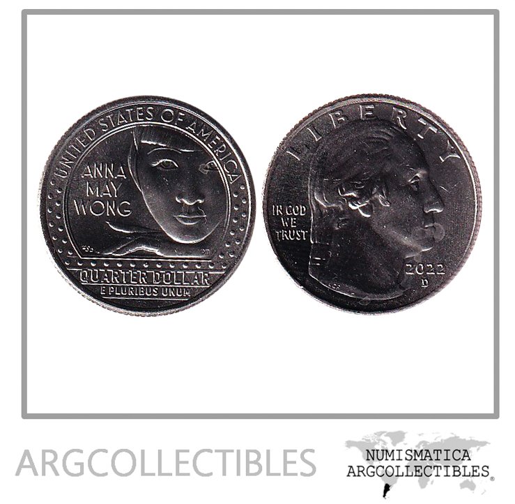 USA Moneda 1/4 Dolar 2022 D Niquel Anna Mayo Wong UNC