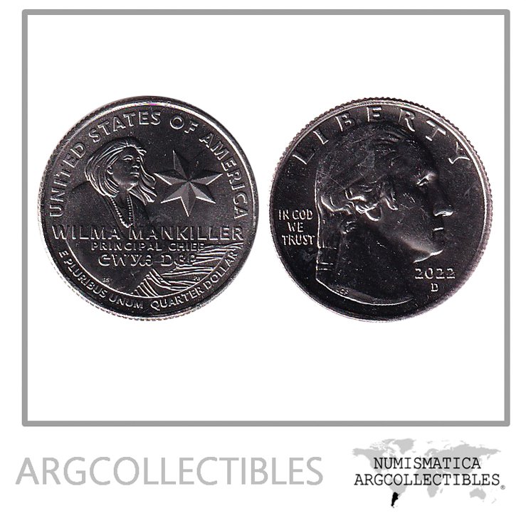 USA Moneda 1/4 Dolar 2022 D Niquel Wilma Mankiller UNC