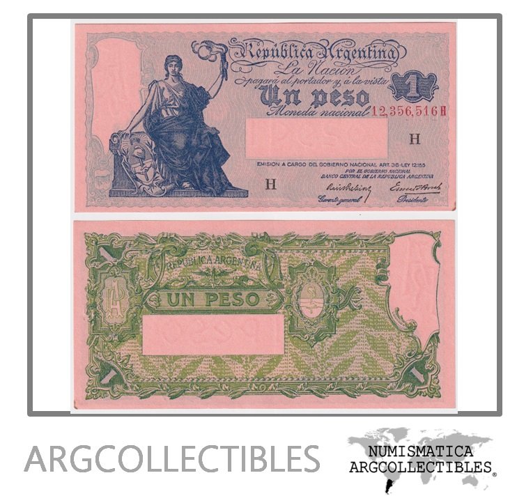 Argentina Billete 1 Peso 1939 P-251a/BOT-1818 AU Serie H