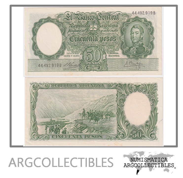 Argentina Billete 50 Pesos 1960 P-271a/BOT-2001 AU (Serie B)