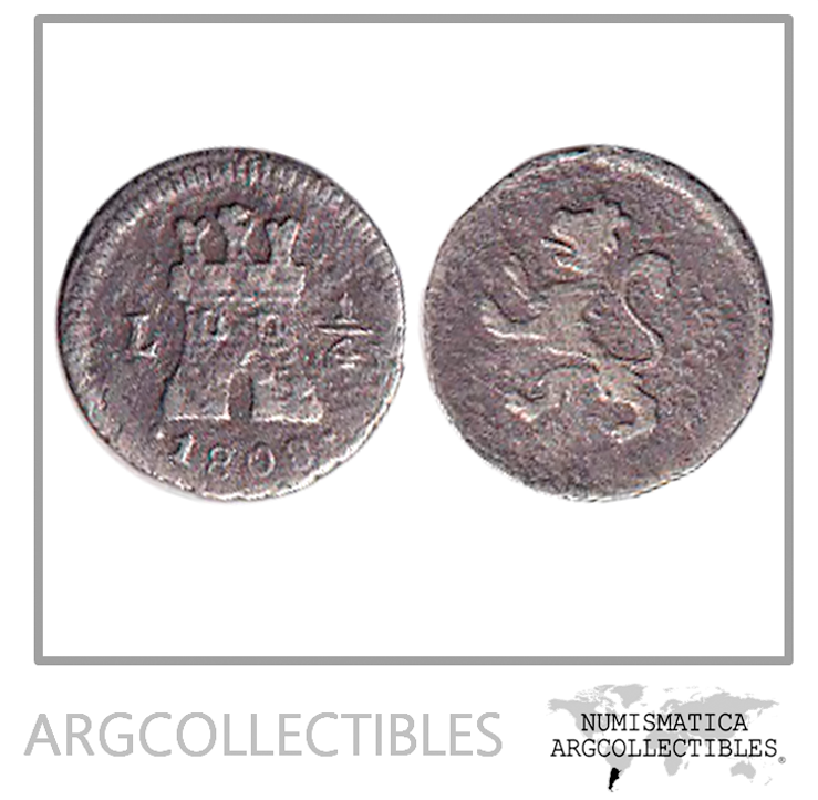 Peru (Lima) Moneda 1/4 Real 1808 L Plata 8960 KM-102.2 VF-