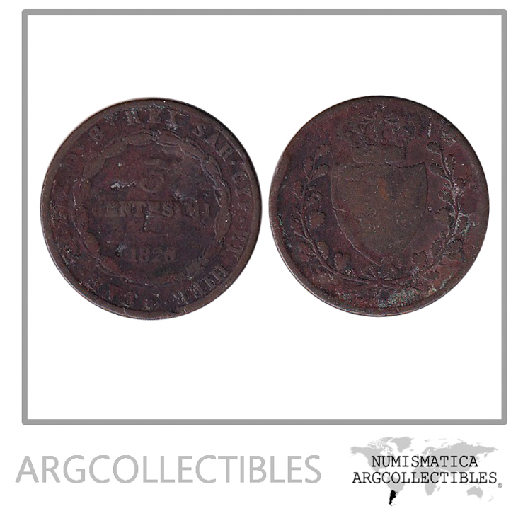 Italia Reino de Cerdeña Moneda 3 Centavos 1826 Cobre KM-126 F+