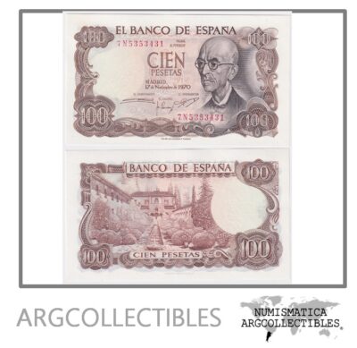 España Billete 100 Pesetas 1970 P-152 UNC