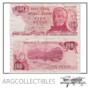Argentina Billete 100 Pesos 1971 P-291/BOT-2383 VF Serie A