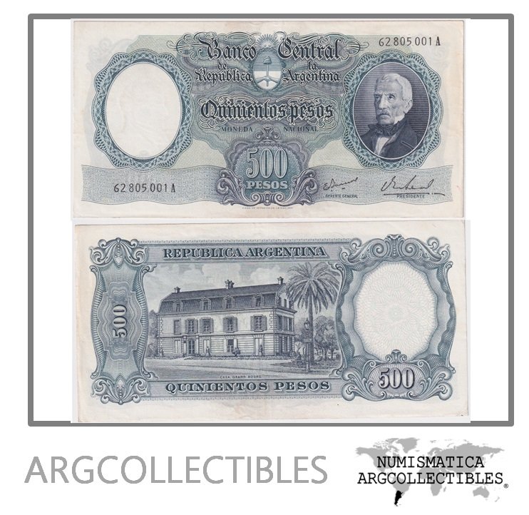 Argentina Billete 500 Pesos 1968 P-278b/BOT-2123 XF- Serie A