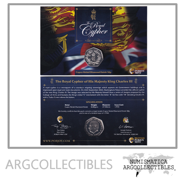 Territorios Antarticos Britanicos Moneda 50 Pence 2023 Niquel Rey Carlos III UNC