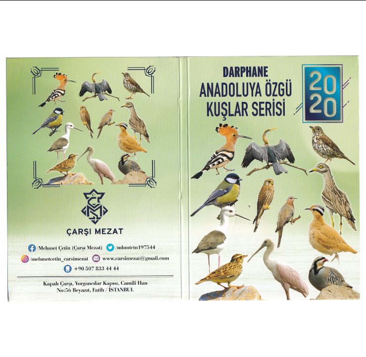 Turquia Set x12 Monedas 1 Kurus 2020 Aves Blister Aluminio UNC - Imagen 2