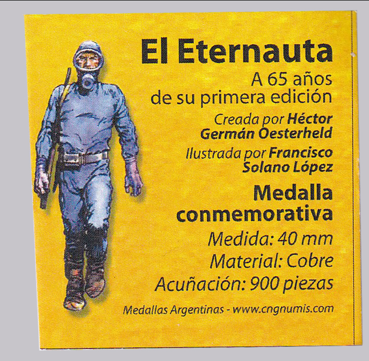 Argentina Medalla 2023 1 Onza Cobre 65 Aniv El Eternauta Proof - Imagen 2