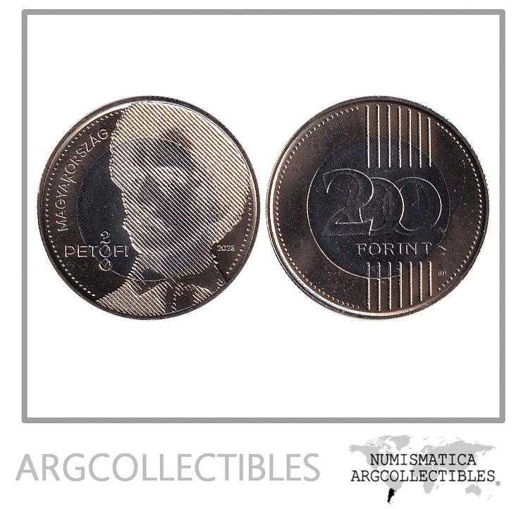 Hungria Moneda 200 Forint 2023 Bimetalica Sandor Petofi UNC