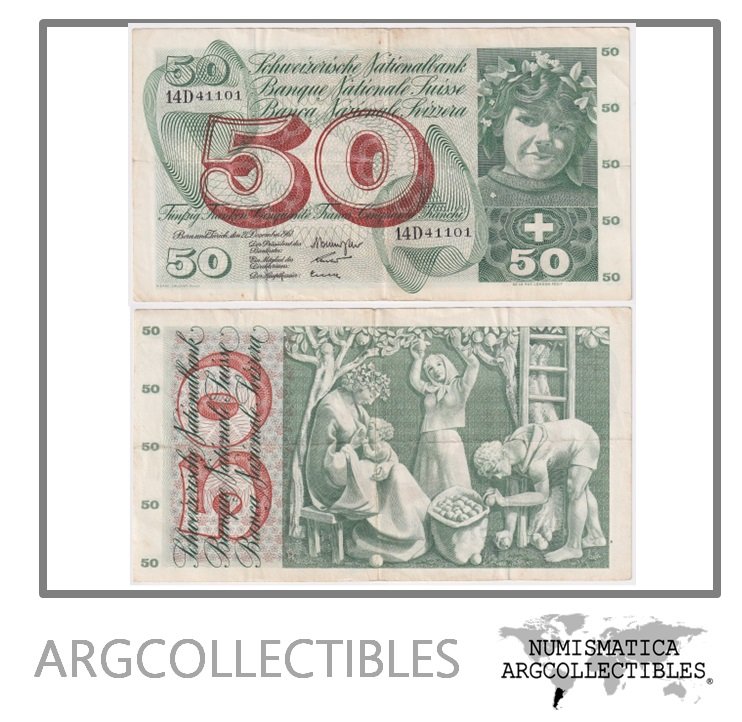Suiza Billete 50 Francos 1961 P-48 VF