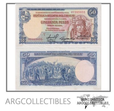 Uruguay Billete 50 Pesos 1939 P-38b/CR-10-VI-16 XF+