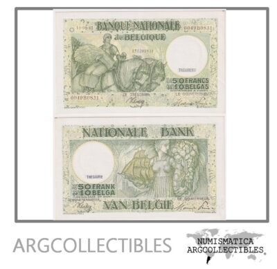 Belgica Billete 50 Francos 1945 P-106 AU