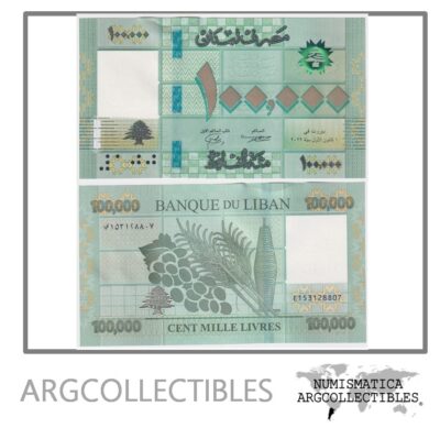 Libano Billete 100.000 Libras 2022 P-95 UNC