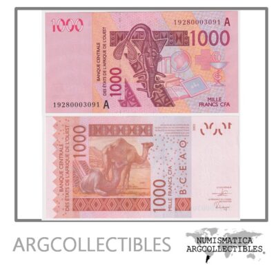 Costa de Marfil Billete 1.000 Francos 2019 P-115a UNC