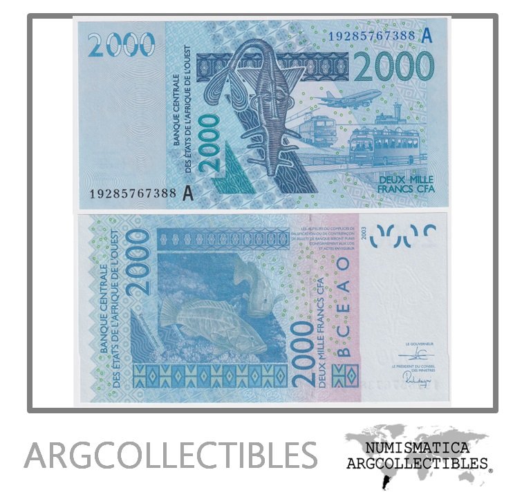 Costa de Marfil Billete 2.000 Francos 2019 P-116a UNC