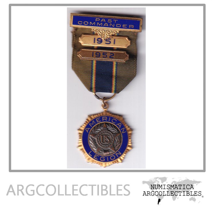 USA Medalla 1951-1952 Condecoracion American Legion Excomandante