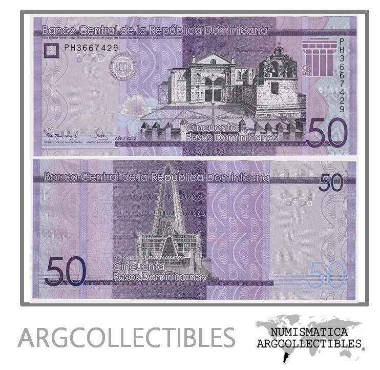 Republica Dominicana Billete 50 Pesos 2022 P-189 UNC
