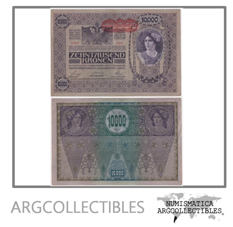 Austria Billete 10.000 Kronen 1918-1919 P-65 XF