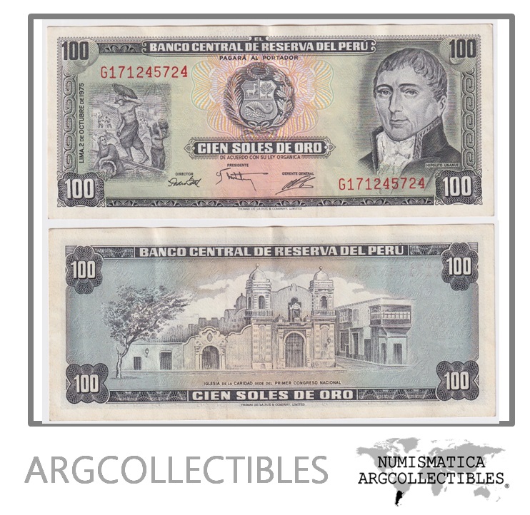 Peru Billete 100 Soles de Oro 1977 P-108 XF