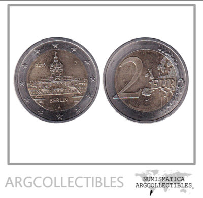 Alemania Moneda 2 Euros 2018 J Berlin Bimetalica UNC