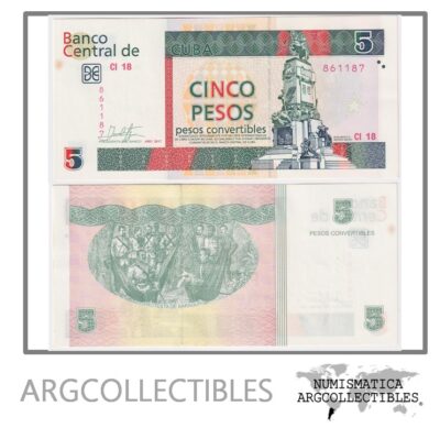 Cuba Billete 5 Pesos 2017 P-FX-48 AU