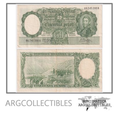 Argentina Billete 50 Pesos 1961 P-271c/BOT-2004 VF+ Serie B