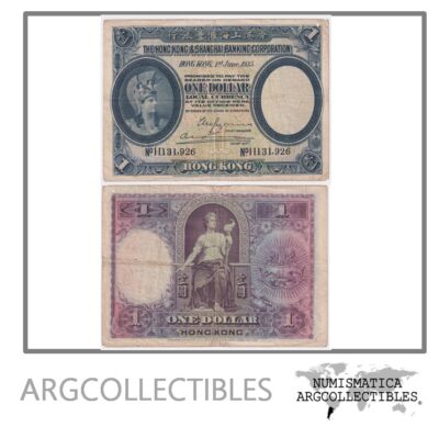 Hong Kong Billete 1 Dolar 1935 P-172c F+