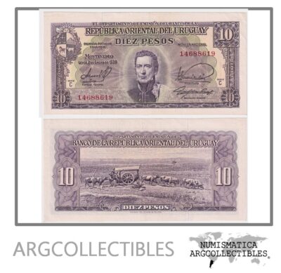 Uruguay Billete 10 Pesos 1939 P-37c/CR-10.V.18 AU (Serie C)