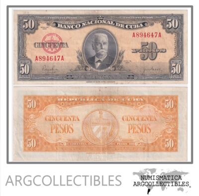 Cuba Billete 50 Pesos 1950 P-81a VF+