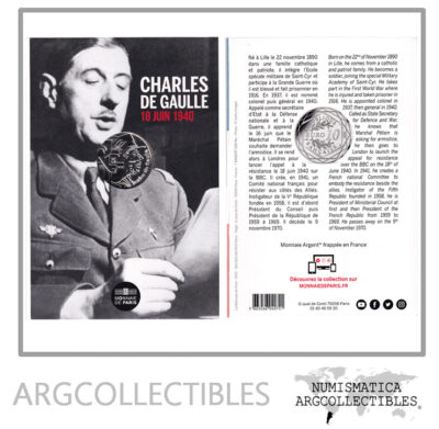 Francia Moneda 10 Euros 2020 Plata 500 Charles de Gaulle UNC