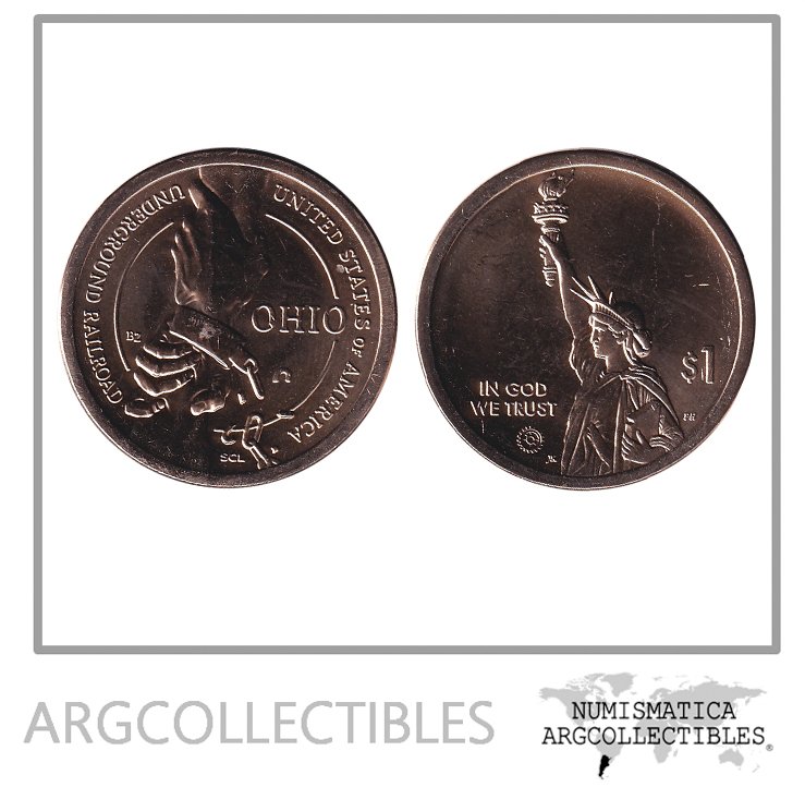 USA Moneda 1 Dolar 2023 D Laton Ohio Tren Subterraneo UNC