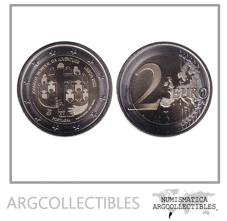 Portugal Moneda 2 Euros 2023 Bimetalica Jornada de la Juventud Lisboa UNC