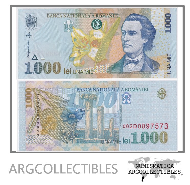 Rumania Billete 1.000 lei 1998 P-106 UNC