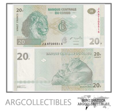 Congo Billete 20 francos 2003 P-94 UNC