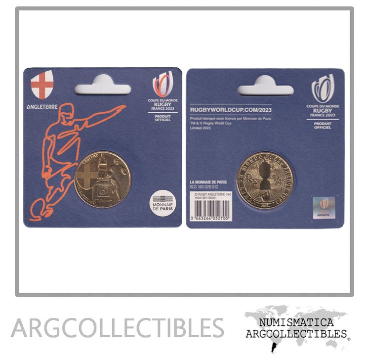 Francia Blister Moneda 1/4 Euro 2023 Laton Copa del Mundo Rugby Inglaterra UNC