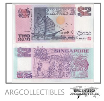 Singapur Billete 2 Dolares 1992 P-28 UNC