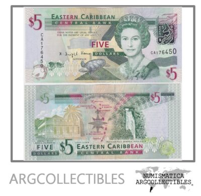 Caribe del Este Billete 5 Dolares 2008 P-47 UNC