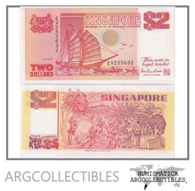 Singapur Billete 2 Dolares 1990 P-27 UNC