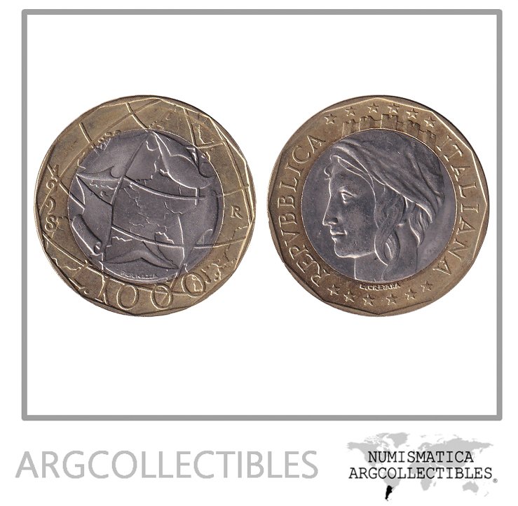 Italia Moneda 1000 Liras 1998 Bimetalica KM-194 AU
