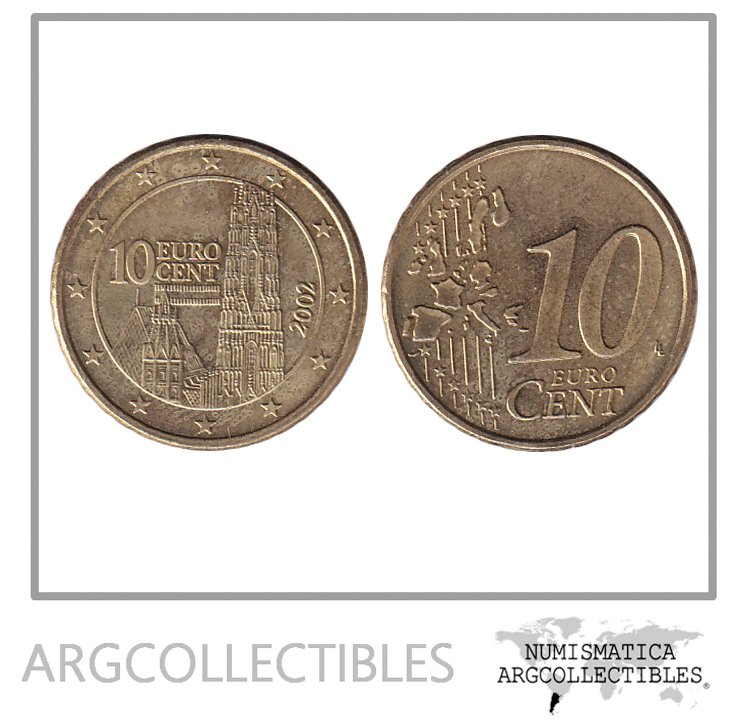 Austria Moneda 10 Centavos 2002 Acero KM-3085 UNC