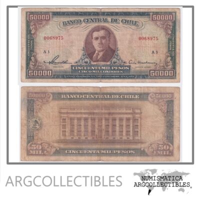 Chile Billete 50.000 Pesos 1958-1959 P-123(1) F+