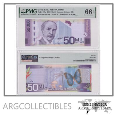 Costa Rica Billete 50.000 Colones 2009 P-279 UNC (Certificado 66)