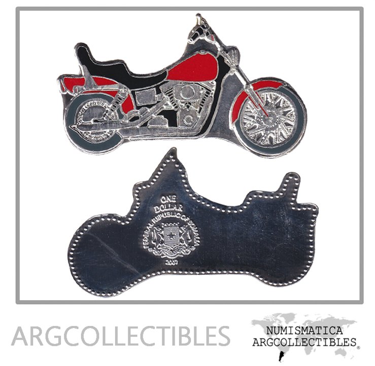 Somalia Moneda 1 Dolar 2007 Niquel Harley Davidson Super Glide X-51 UNC