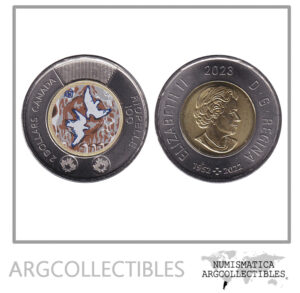 Canada Moneda 2 Dolares 2023 Bimetalica Color 100 Aniv Jean Paul Riopelle UNC