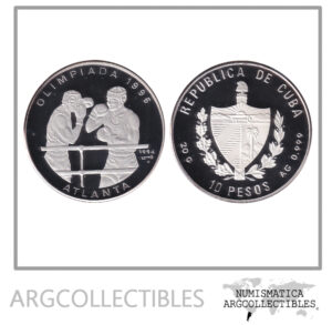 Cuba Moneda 10 Pesos 1994 Plata 999 JJ.OO Boxeo KM-469 Proof