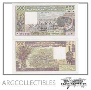 Costa de Marfil Billete 500 Francos 1981 P-106a UNC