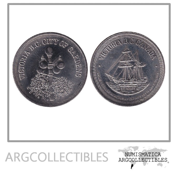 Canada Moneda 1 Dolar Comercial de Coleccion 1984 City of Gardens UNC